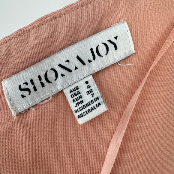 Shona Joy Core Knot Draped Dress Size 4 The Iconic Nude Pink Wedding Guest Party - Picture 3 of 10
